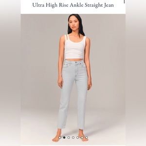 Ultra high rise ankle straight Jean